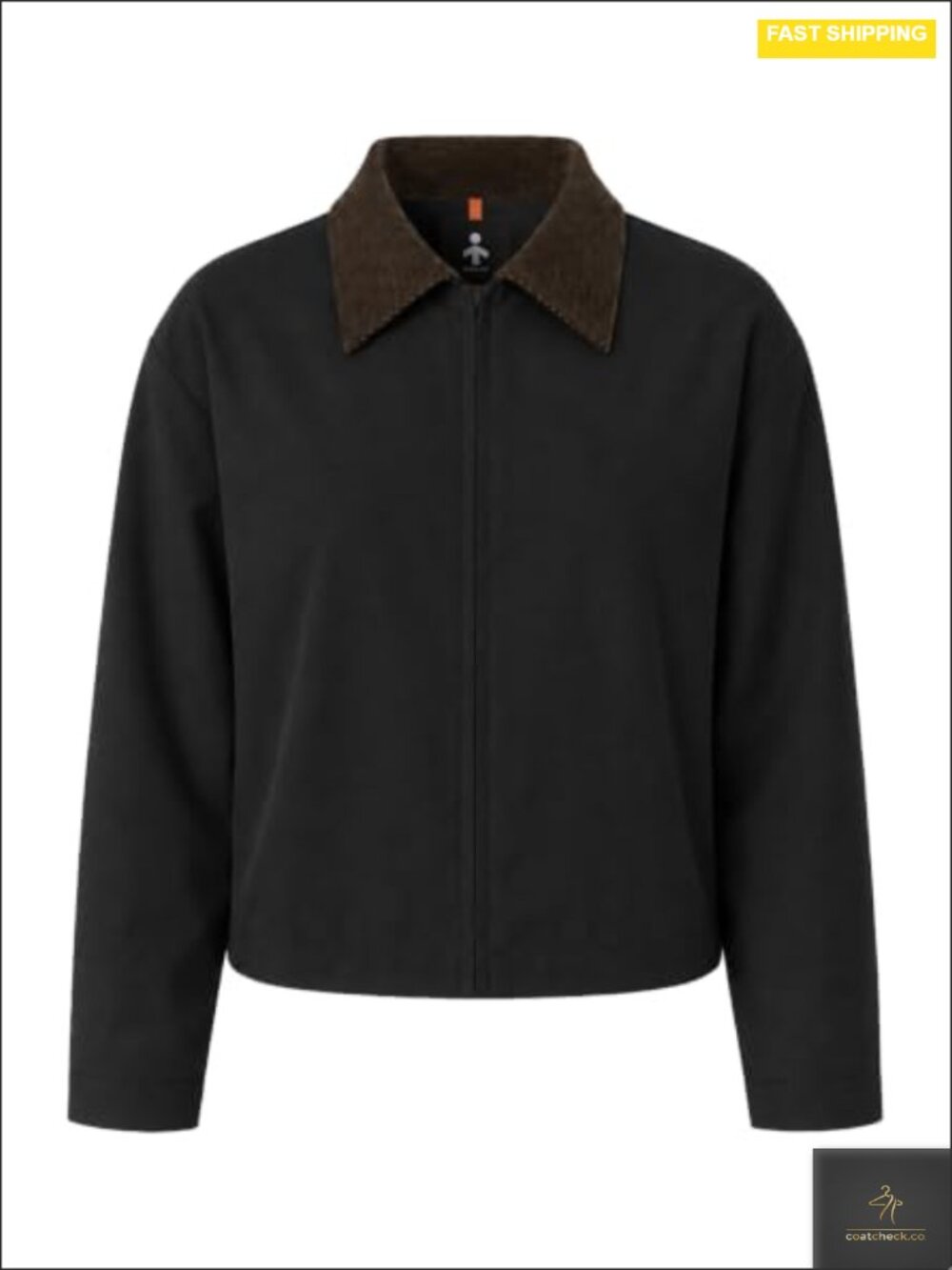 Women Utility Jacket Corduroy Collar Short Trench Coat Water Resistant